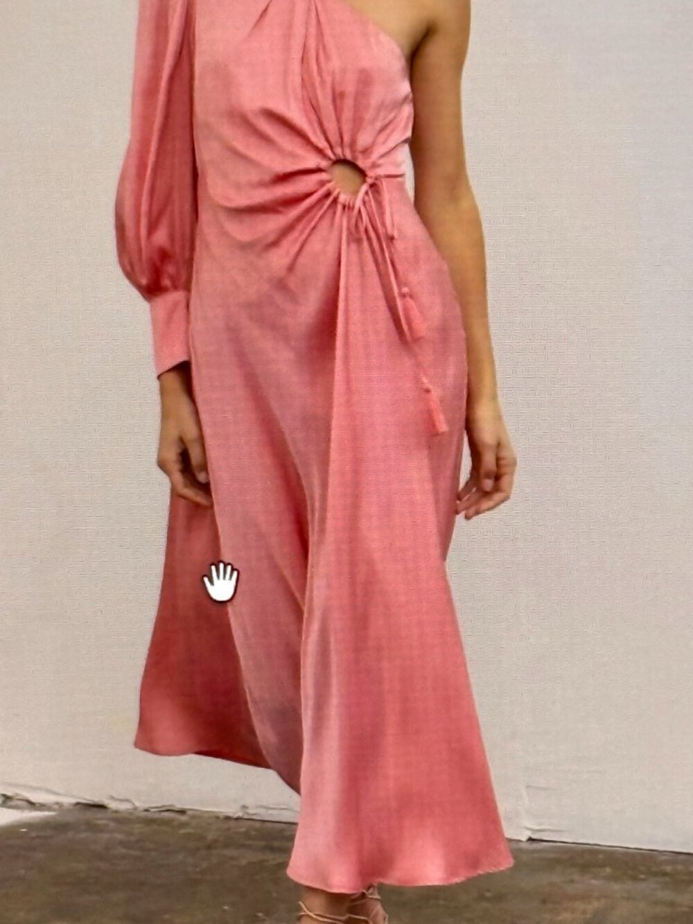 NWT Moon River Coral One Shoulder Cutout Dress (LG)